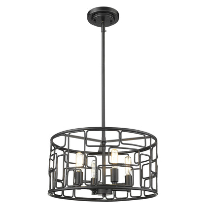 Amoret 4-Light Matte Black Convertible Pendant Light Home Decor > Lighting > Ceiling Lights > Pendant Lights TriadCommerceInc