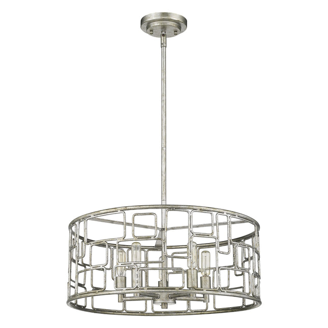Amoret 5-Light Antique Silver Convertible Pendant Home Decor > Lighting > Ceiling Lights > Pendant Lights TriadCommerceInc Default Title
