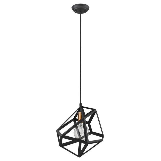 Hedron 1-Light Matte Black Pendant Pendants TriadCommerceInc   