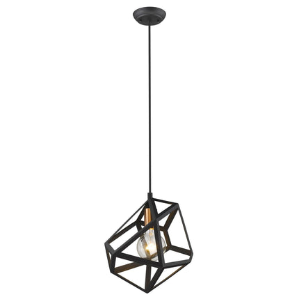 Hedron 1-Light Matte Black Pendant Pendants TriadCommerceInc   