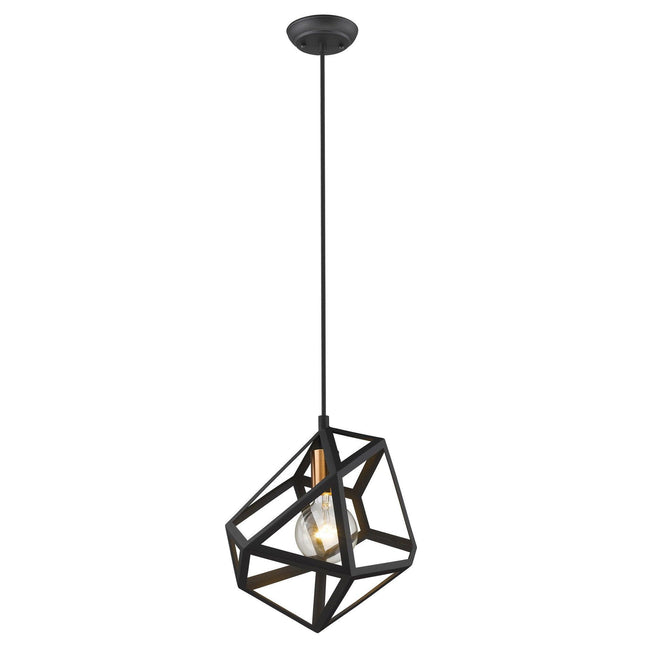 Hedron 1-Light Matte Black Pendant Pendants TriadCommerceInc   