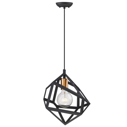 Hedron 1-Light Matte Black Pendant Pendants TriadCommerceInc   