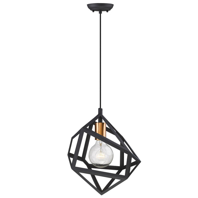 Hedron 1-Light Matte Black Pendant Pendants TriadCommerceInc   