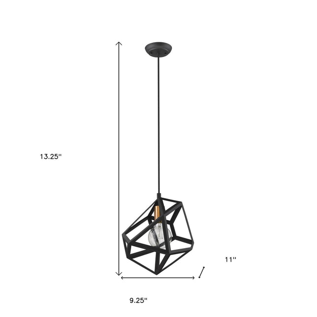 Hedron 1-Light Matte Black Pendant Pendants TriadCommerceInc   