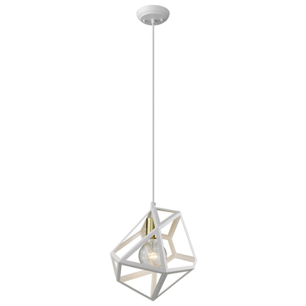 Hedron White Geometric Pendant Light Modern Iron Shade Home Decor > Lighting > Ceiling Lights > Pendant Lights TriadCommerceInc