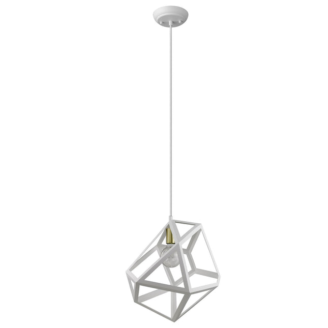 Hedron White Geometric 1-Light Pendant Light Fixture Home Decor > Lighting > Ceiling Lights > Pendant Lights TriadCommerceInc Default Title