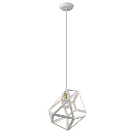Hedron White Geometric 1-Light Pendant Light Fixture Home Decor > Lighting > Ceiling Lights > Pendant Lights TriadCommerceInc