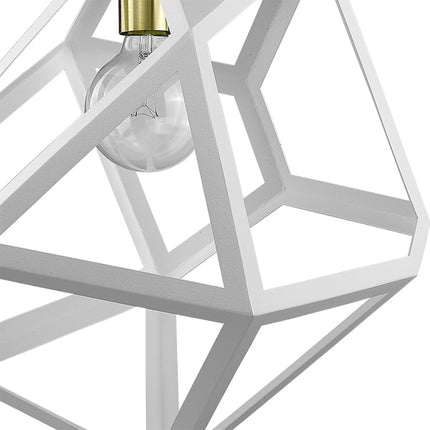 Hedron White Geometric 1-Light Pendant Light Fixture Home Decor > Lighting > Ceiling Lights > Pendant Lights TriadCommerceInc