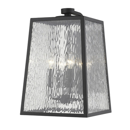 Hirche Matte Black 4-Light Modern Wall Sconce with Glass Panels Home Decor > Lighting > Wall Lighting > Wall Sconces TriadCommerceInc