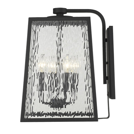 Hirche Matte Black 4-Light Modern Wall Sconce with Glass Panels Home Decor > Lighting > Wall Lighting > Wall Sconces TriadCommerceInc