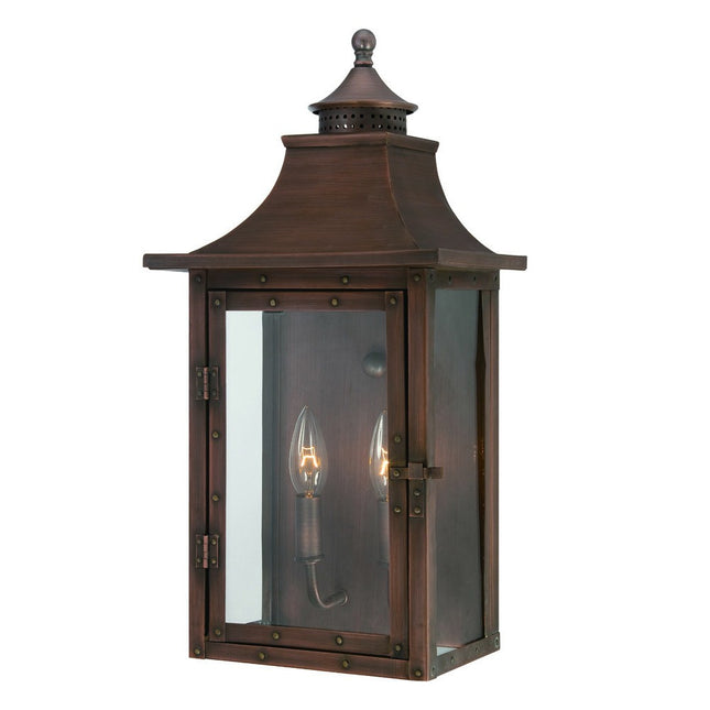 St Charles 2-Light Copper Patina Colonial Wall Sconce Home Decor > Lighting > Wall Lighting > Wall Sconces TriadCommerceInc