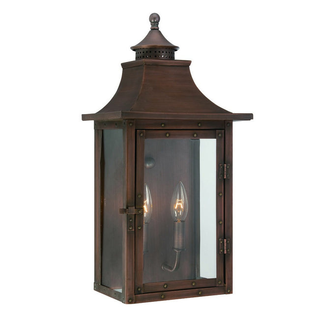 St Charles 2-Light Copper Patina Colonial Wall Sconce Home Decor > Lighting > Wall Lighting > Wall Sconces TriadCommerceInc