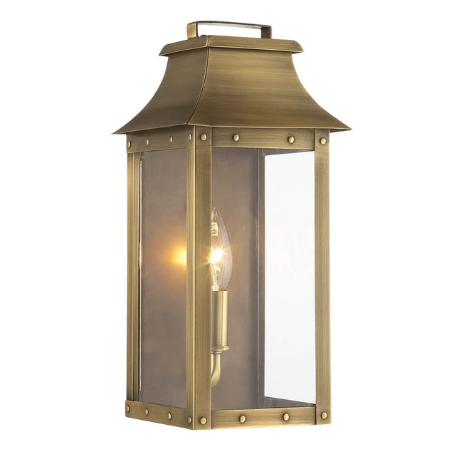 Manchester 1-Light Aged Brass Pocket Wall Lantern Light Home Decor > Lighting > Wall Lighting > Wall Sconces TriadCommerceInc