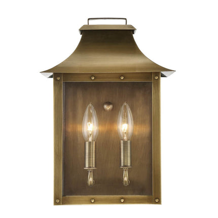 Manchester 2-Light Aged Brass Pocket Wall Light Home Decor > Lighting > Wall Lighting > Wall Sconces TriadCommerceInc