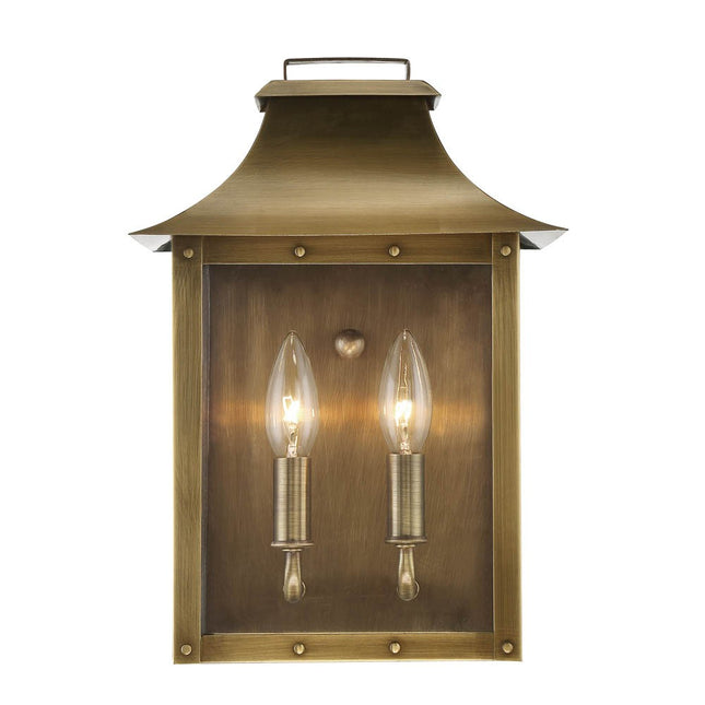 Manchester 2-Light Aged Brass Pocket Wall Light Home Decor > Lighting > Wall Lighting > Wall Sconces TriadCommerceInc