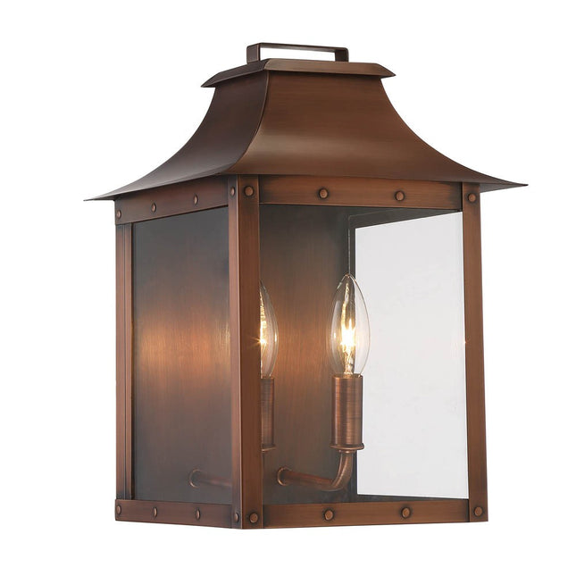 Manchester 2-Light Copper Patina Wall Lantern Home Decor > Lighting > Wall Lighting > Wall Sconces TriadCommerceInc