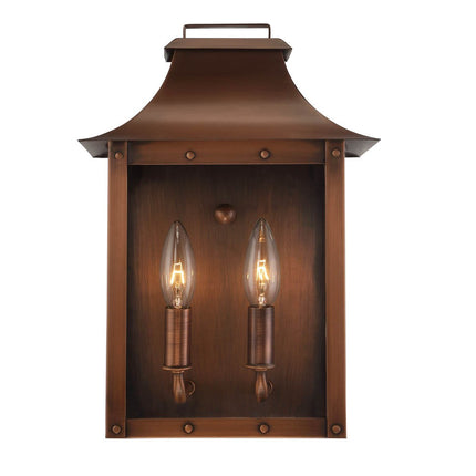 Manchester 2-Light Copper Patina Wall Lantern Home Decor > Lighting > Wall Lighting > Wall Sconces TriadCommerceInc