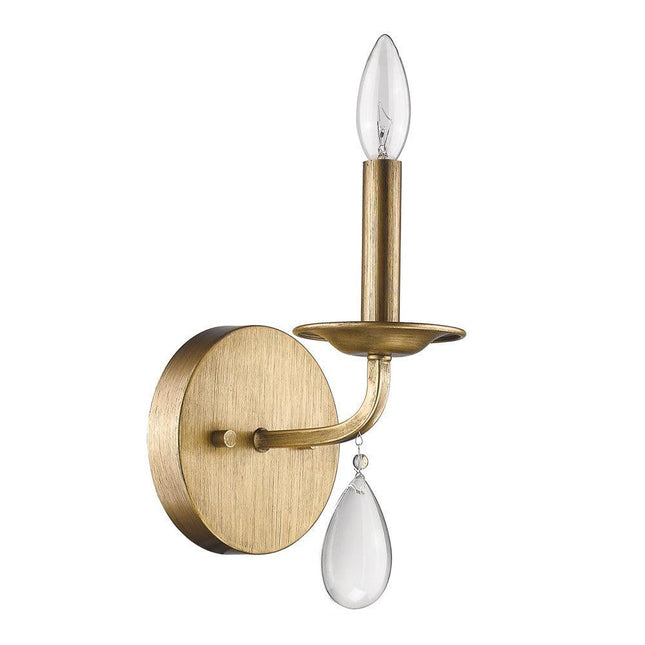 Light Gold Wall Sconce with Crystal Accent Home Decor > Lighting > Wall Lighting > Wall Sconces TriadCommerceInc