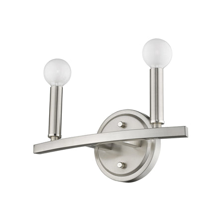 Two Light Silver Wall Sconce Minimalist Lighting Fixture Home Decor > Lighting > Wall Lighting > Wall Sconces TriadCommerceInc