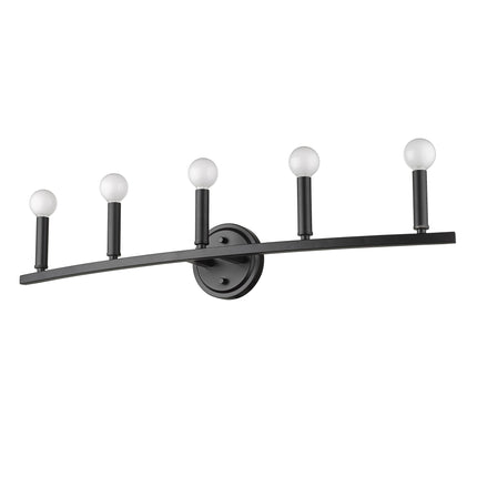 Sawyer 5-Light Matte Black Vanity Light Fixture Home Decor > Lighting > Wall Lighting > Wall Sconces TriadCommerceInc