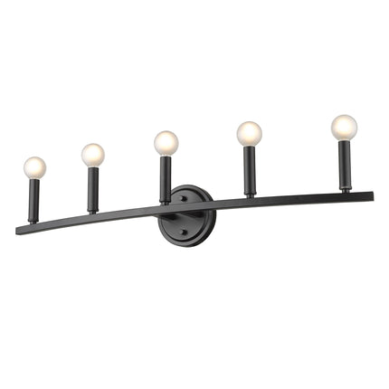 Sawyer 5-Light Matte Black Vanity Light Fixture Home Decor > Lighting > Wall Lighting > Wall Sconces TriadCommerceInc