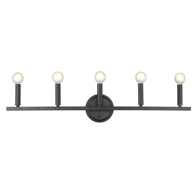 Sawyer 5-Light Matte Black Vanity Light Fixture Home Decor > Lighting > Wall Lighting > Wall Sconces TriadCommerceInc