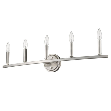 Sawyer 5-Light Satin Nickel Vanity Light Fixture Home Decor > Lighting > Wall Lighting > Wall Sconces TriadCommerceInc