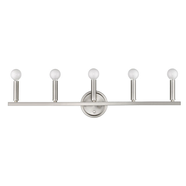 Sawyer 5-Light Satin Nickel Vanity Light Fixture Home Decor > Lighting > Wall Lighting > Wall Sconces TriadCommerceInc