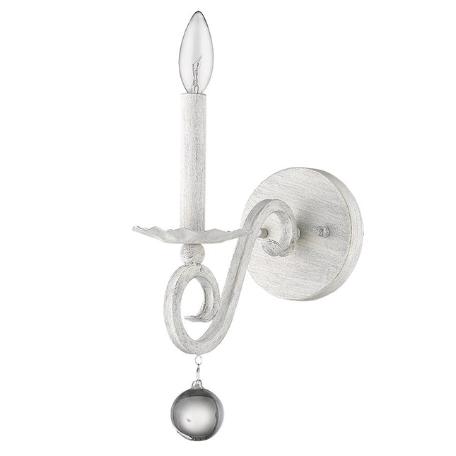 Modern Farmhouse Rustic White and Crystal Wall Sconce Home Decor > Lighting > Wall Lighting > Wall Sconces TriadCommerceInc