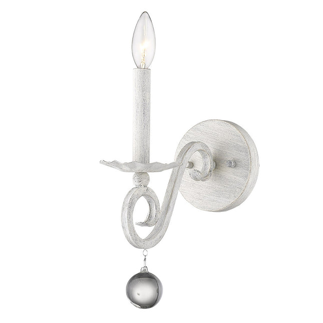 Modern Farmhouse Rustic White and Crystal Wall Sconce Home Decor > Lighting > Wall Lighting > Wall Sconces TriadCommerceInc