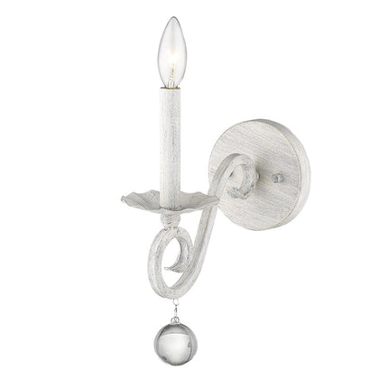 Modern Farmhouse Rustic White and Crystal Wall Sconce Home Decor > Lighting > Wall Lighting > Wall Sconces TriadCommerceInc