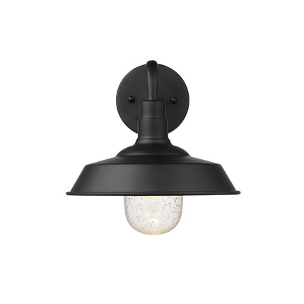 Matte Black Shallow Plate Shape Wall Light outdoor wall lighting TriadCommerceInc   