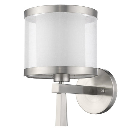 White Silver Fabric Shade Wall Light Fixture Home Decor > Lighting > Wall Lighting > Wall Sconces TriadCommerceInc Default Title