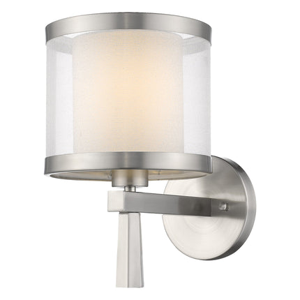 White Silver Fabric Shade Wall Light Fixture Home Decor > Lighting > Wall Lighting > Wall Sconces TriadCommerceInc