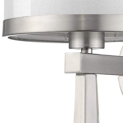 White Silver Fabric Shade Wall Light Fixture Home Decor > Lighting > Wall Lighting > Wall Sconces TriadCommerceInc