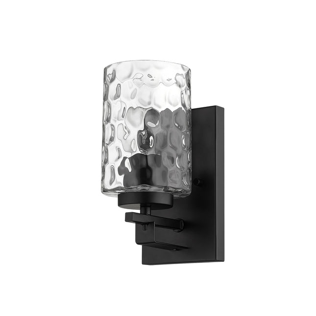 Black Metal Pebbled Glass Wall Sconce Light Fixture Home Decor > Lighting > Wall Lighting > Wall Sconces TriadCommerceInc