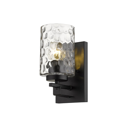 Black Metal Pebbled Glass Wall Sconce Light Fixture Home Decor > Lighting > Wall Lighting > Wall Sconces TriadCommerceInc
