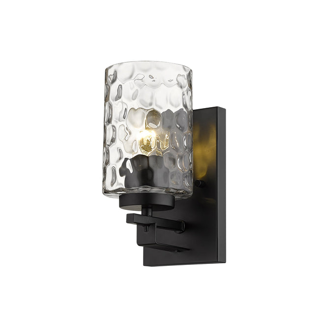 Black Metal Pebbled Glass Wall Sconce Light Fixture Home Decor > Lighting > Wall Lighting > Wall Sconces TriadCommerceInc