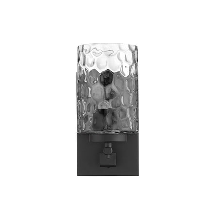 Black Metal Pebbled Glass Wall Sconce Light Fixture Home Decor > Lighting > Wall Lighting > Wall Sconces TriadCommerceInc