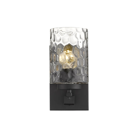 Black Metal Pebbled Glass Wall Sconce Light Fixture Home Decor > Lighting > Wall Lighting > Wall Sconces TriadCommerceInc