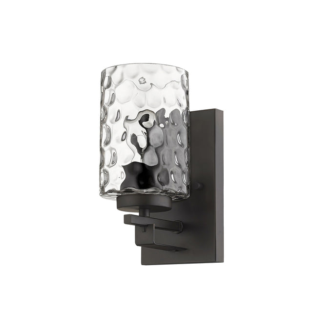 Bronze Metal Pebbled Glass Wall Sconce Light Fixture Home Decor > Lighting > Wall Lighting > Wall Sconces TriadCommerceInc