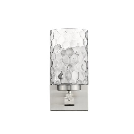 Silver Metal Pebbled Glass Wall Sconce Light Fixture Home Decor > Lighting > Wall Lighting > Wall Sconces TriadCommerceInc