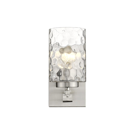 Silver Metal Pebbled Glass Wall Sconce Light Fixture Home Decor > Lighting > Wall Lighting > Wall Sconces TriadCommerceInc