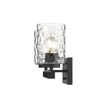 Black Metal Pebbled Glass Two Light Wall Sconce Home Decor > Lighting > Wall Lighting > Wall Sconces TriadCommerceInc