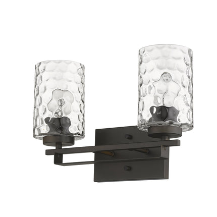 Bronze Metal Pebbled Glass Two Light Wall Sconce Home Decor > Lighting > Wall Lighting > Wall Sconces TriadCommerceInc