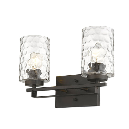 Bronze Metal Pebbled Glass Two Light Wall Sconce Home Decor > Lighting > Wall Lighting > Wall Sconces TriadCommerceInc
