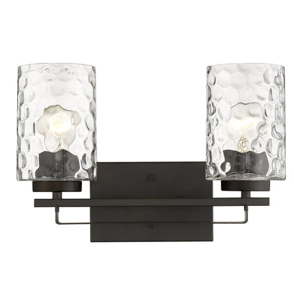 Bronze Metal Pebbled Glass Two Light Wall Sconce Home Decor > Lighting > Wall Lighting > Wall Sconces TriadCommerceInc