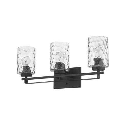 Livvy 3-Light Matte Black Vanity Light Fixture Modern Optical Glass Home Decor > Lighting > Wall Lighting > Wall Sconces TriadCommerceInc
