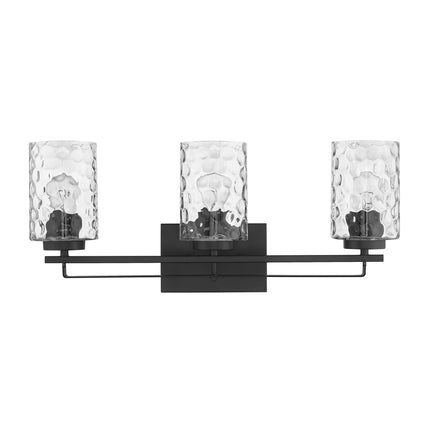 Livvy 3-Light Matte Black Vanity Light Fixture Modern Optical Glass Home Decor > Lighting > Wall Lighting > Wall Sconces TriadCommerceInc