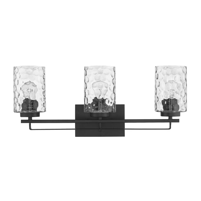 Livvy 3-Light Matte Black Vanity Light Fixture Modern Optical Glass Home Decor > Lighting > Wall Lighting > Wall Sconces TriadCommerceInc